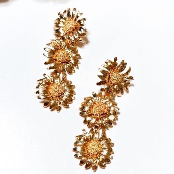 Flower drop earrings #1458 - Picture 2 of 3